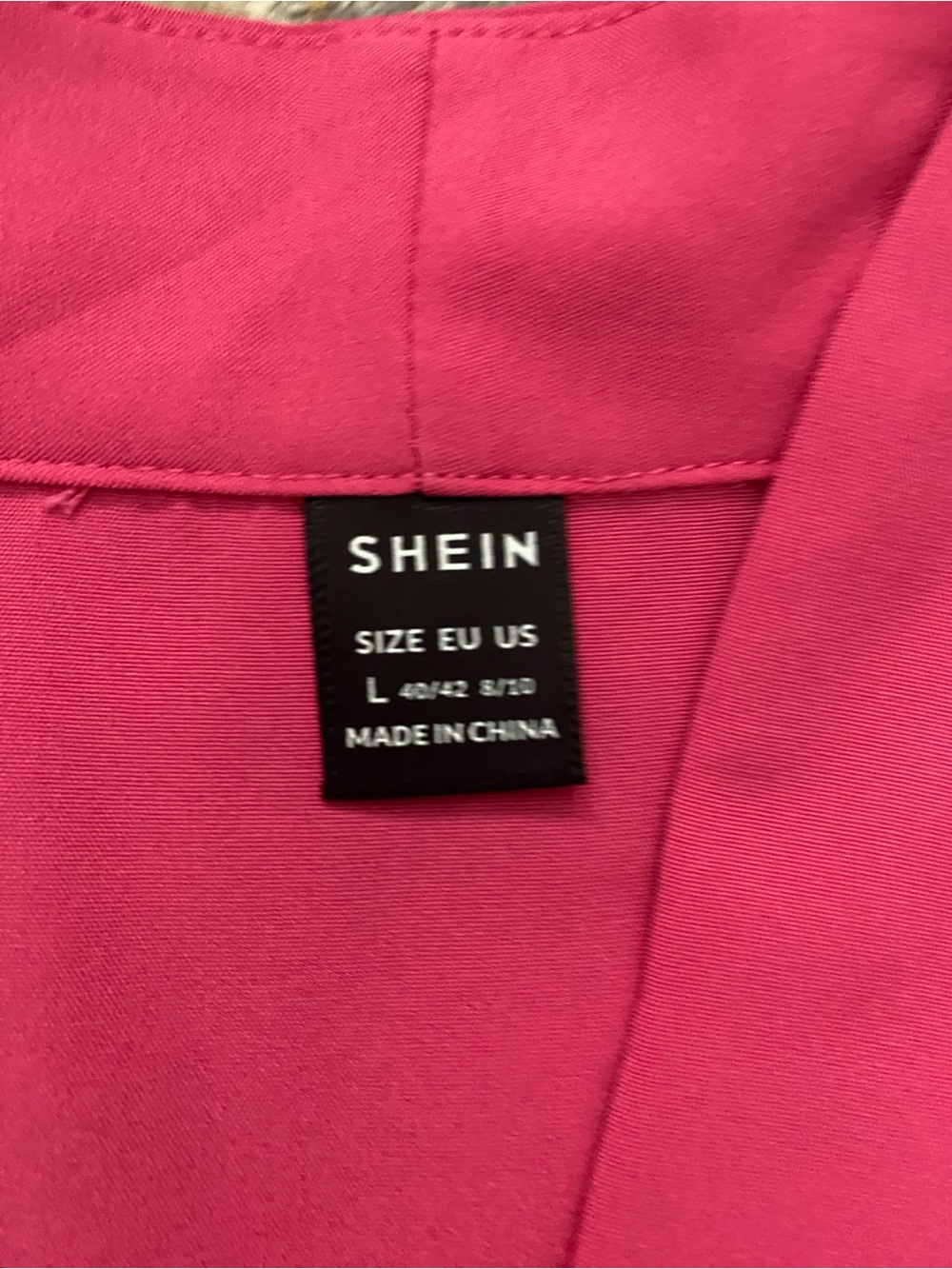 Blouse With Handmade Button Front & Asymmetrical Hem Fuchsia Black Large - Picture 4 of 5